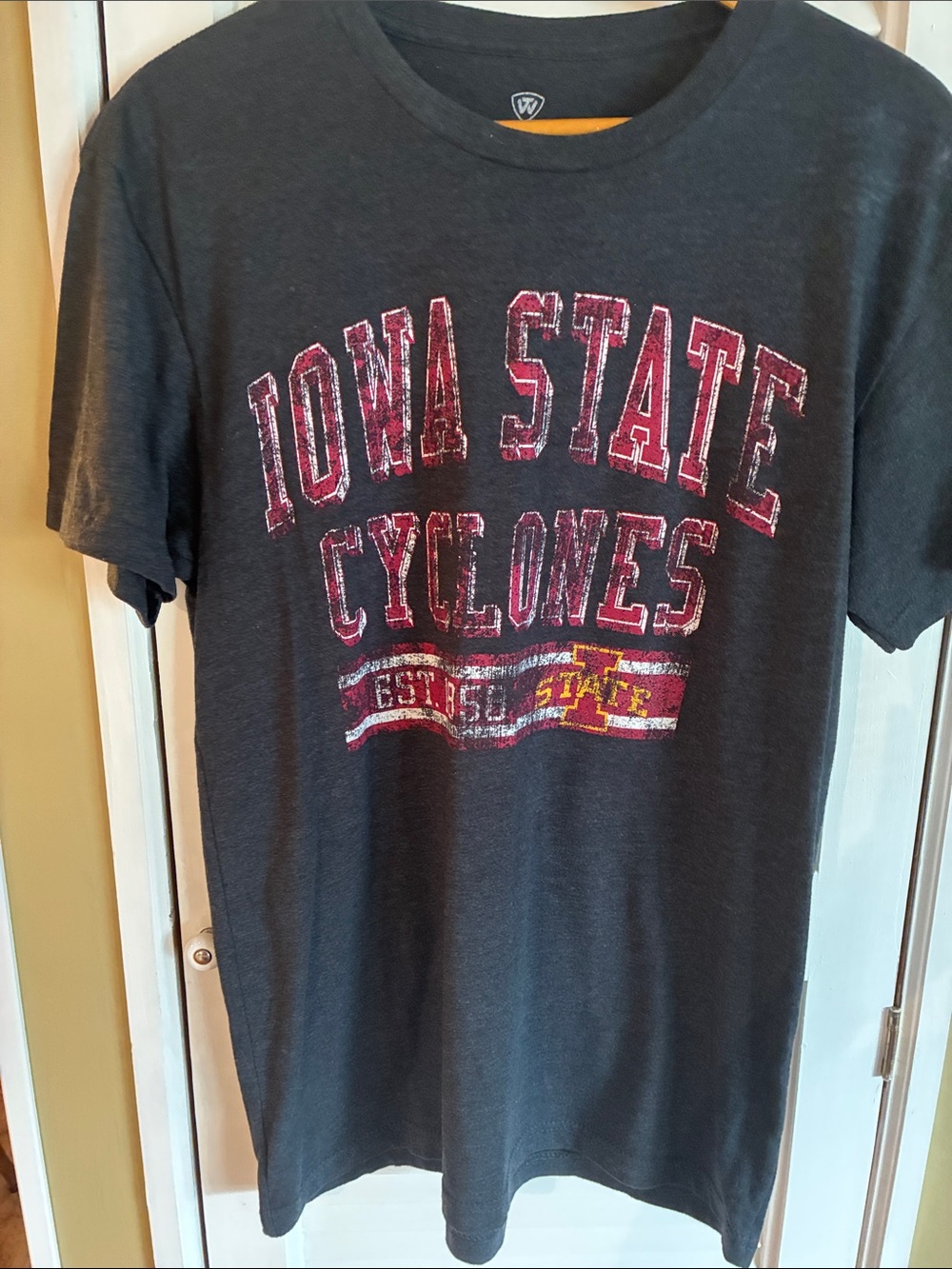 Iowa State Cyclones Graphic Tee - Dark Gray with Red Print